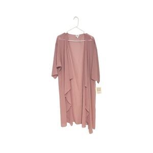 NWT Lularoe Shirley Kimono Coverup Pink Long Open Cardigan Sz L